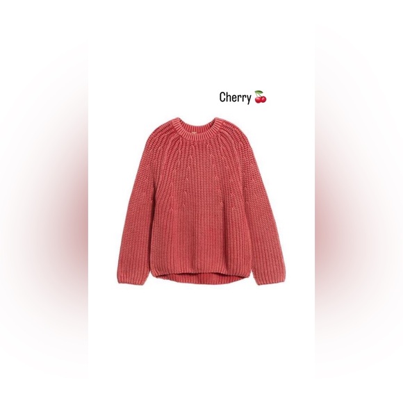 𝓯𝓹 Free People ~ Take Me Home Cotton Sweater in 🍒 Cherry - Picture 4 of 15